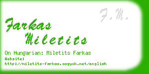 farkas miletits business card